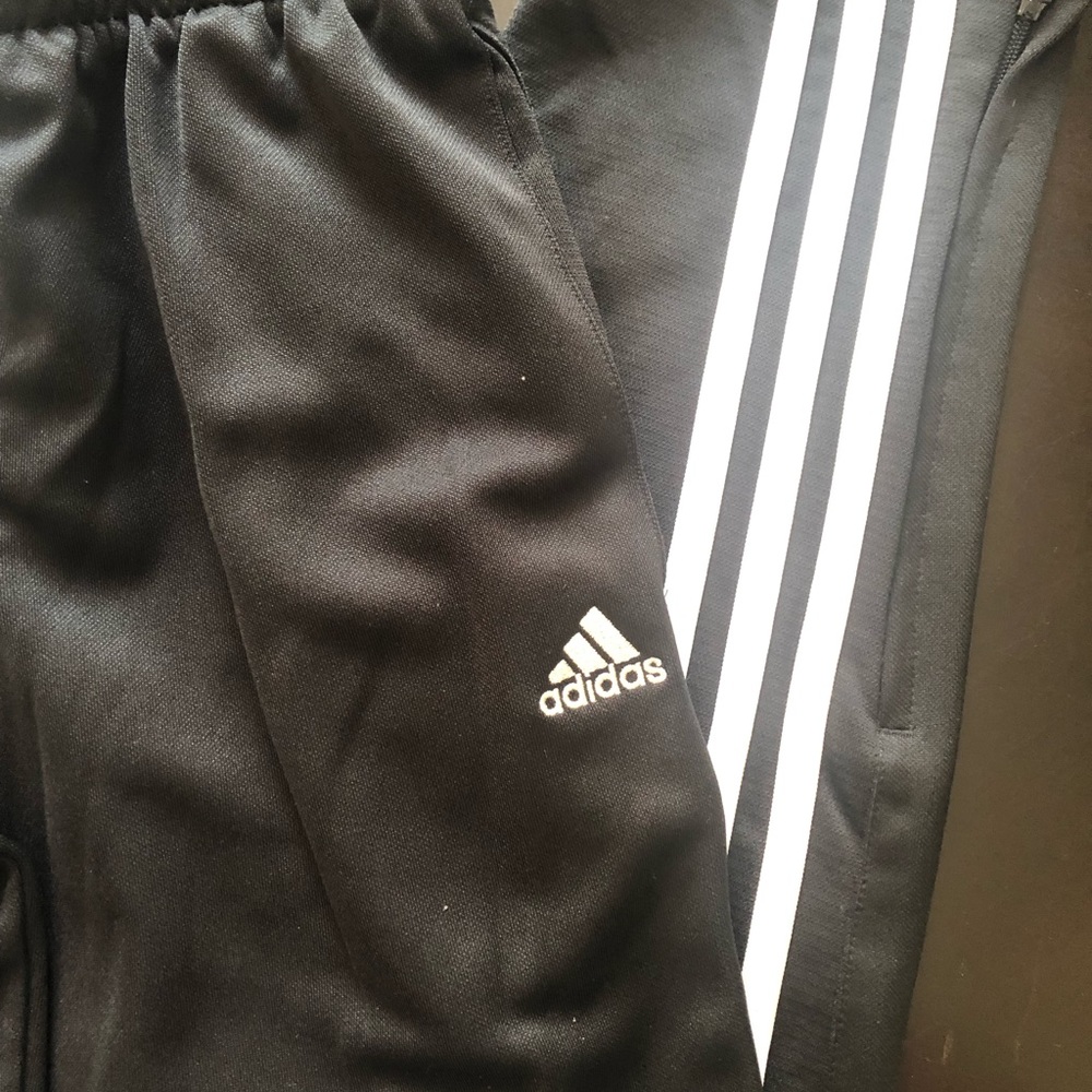 Adidas black and white sweat pants
